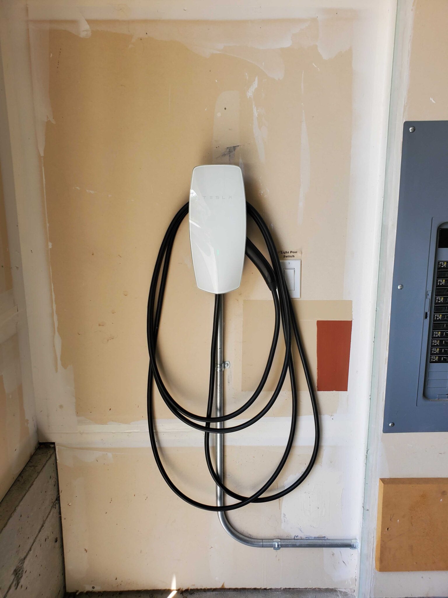 Hard Wired Tesla Level 2 charger with exposed EMT