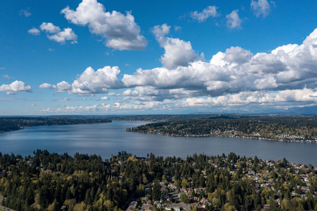 View of Lake Sammamish from I-90