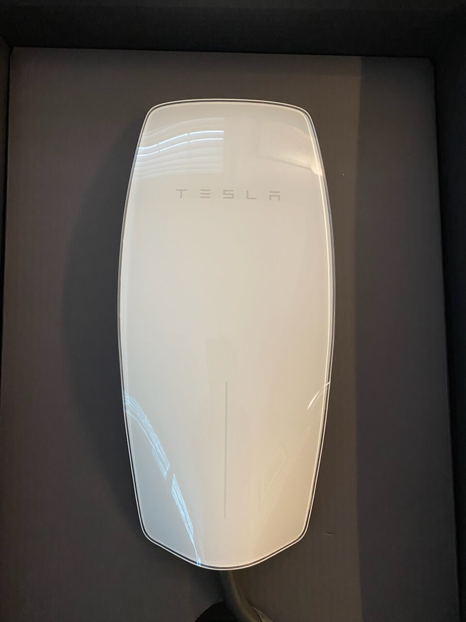 Home Tesla Wall Connector EV Charger Installed Inside Garage by Northwest Electric and Solar
